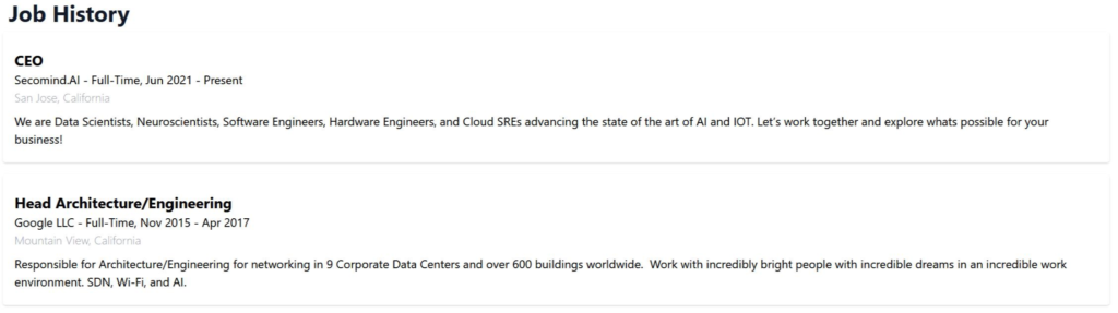 Job History